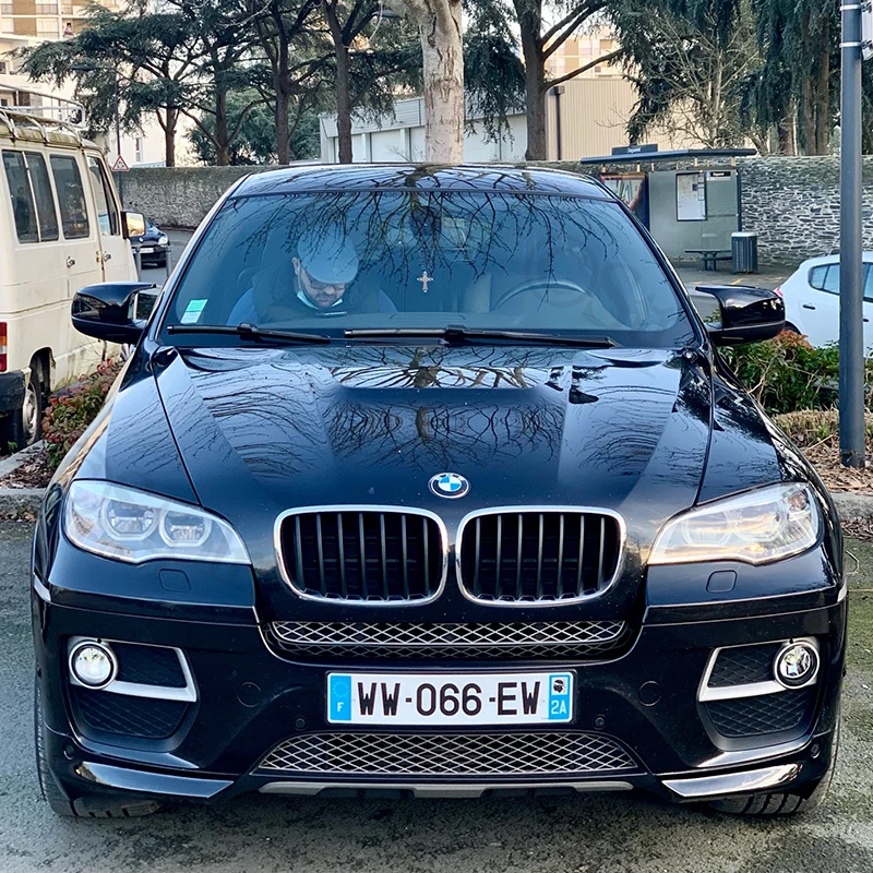 For BMW x5 E70 x6 E71 2008 2009-2013 car side wing carbon fiber pattern mirror cover rear view cover black high quality model view 5