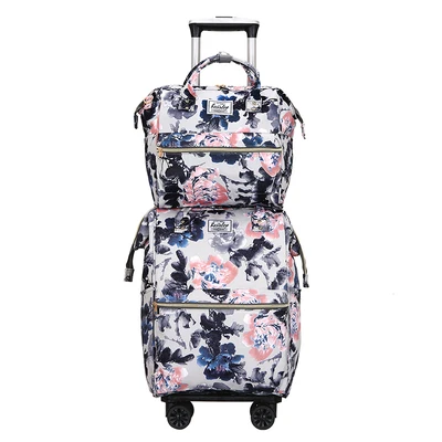 2020 tragen auf hand gepäck Reise Gepäck tasche sets frauen roll gepäck tasche frauen reise Trolley Taschen räder rädern rucksack