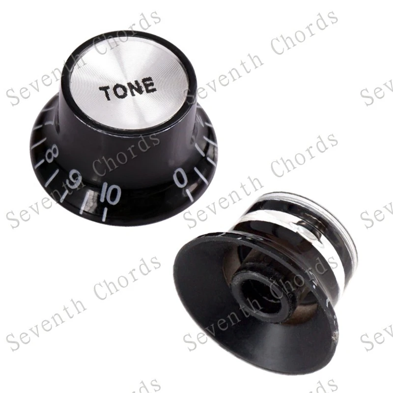 4 Stück/Set Schwarze Kunststoff-Gitarren-Lautstärkeregler-Kappen Potentiometer-Kappen Musikinstrumente Großhandel – Detail 5