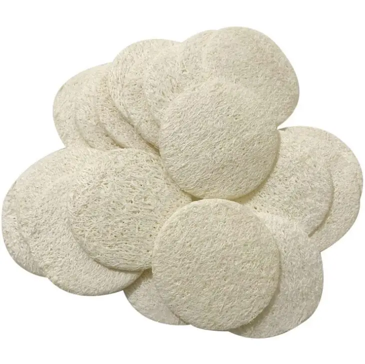 Natural Loofah Facial Pads Loofah Disc Makeup Remove Exfoliating Face Loofah Pad Small Size Luffa Loofa SN3347