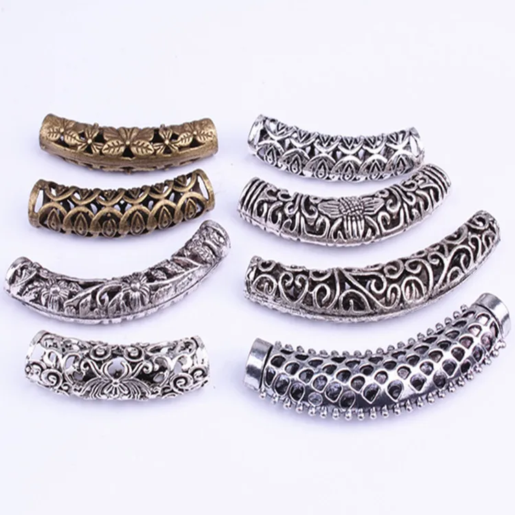 2PCS African Hair Braid Copper Tube Metal Hollow Hair Ring Dread Bead Dreadlock Cuffs Jewelry Decoration Accessories