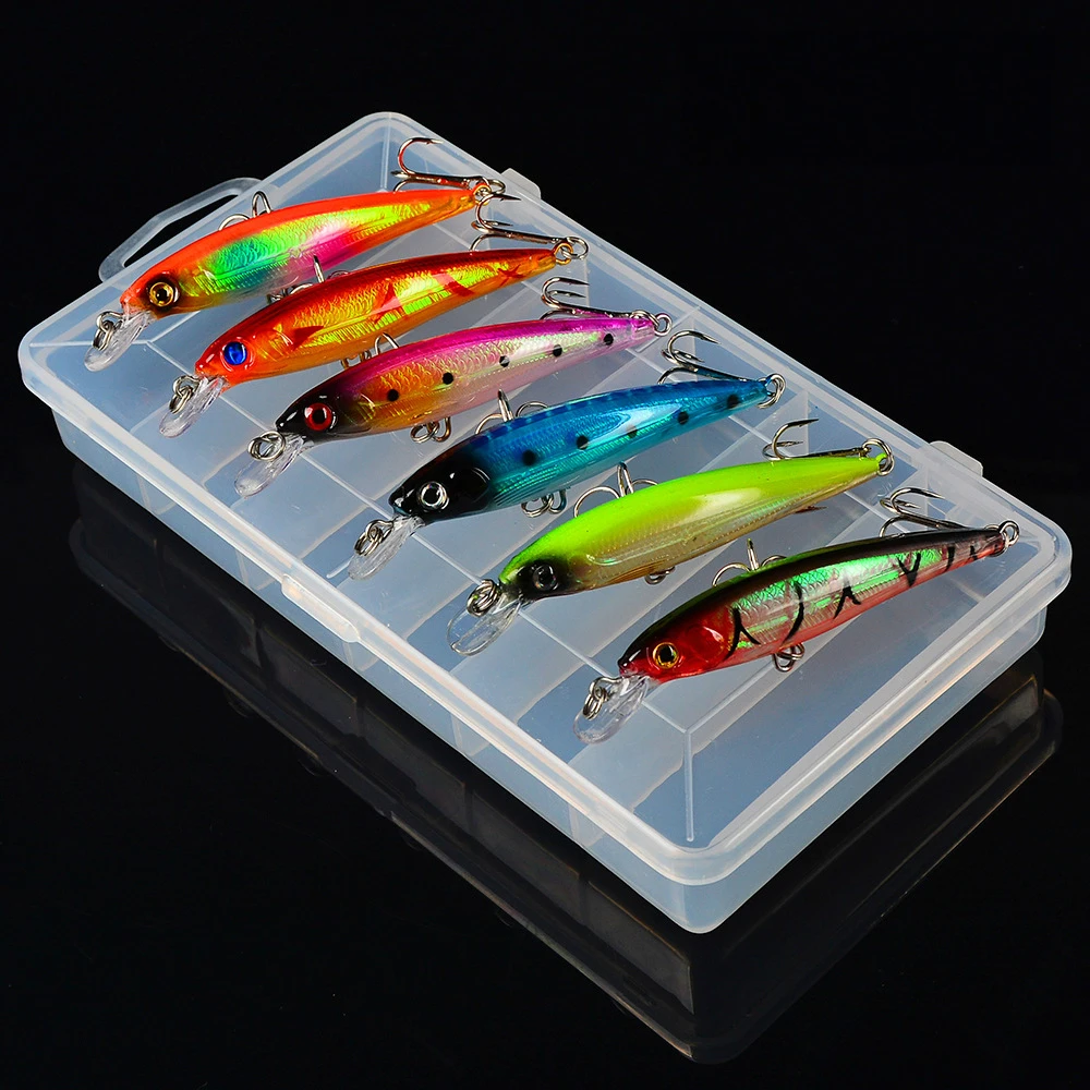 6pcs 9cm Classic Lure Bait Warp-mouth Bass Eat Bait 7.5g Plastic Hard Lure Lure Bait Miruo Bait Set