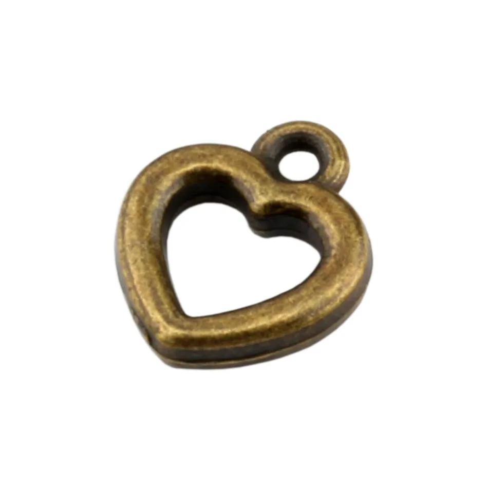 

200Pcs Antique Bronze Hollow Heart Alloy Charm Pendant 10x12mm DIY Jewelry 10*12mm A-0009D