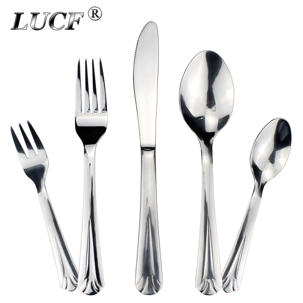 LUCF classic solemn Stainless Steel Cutlery excellent Polish work Elegant Western Dinnerware for Restaurant In Stock Recommend