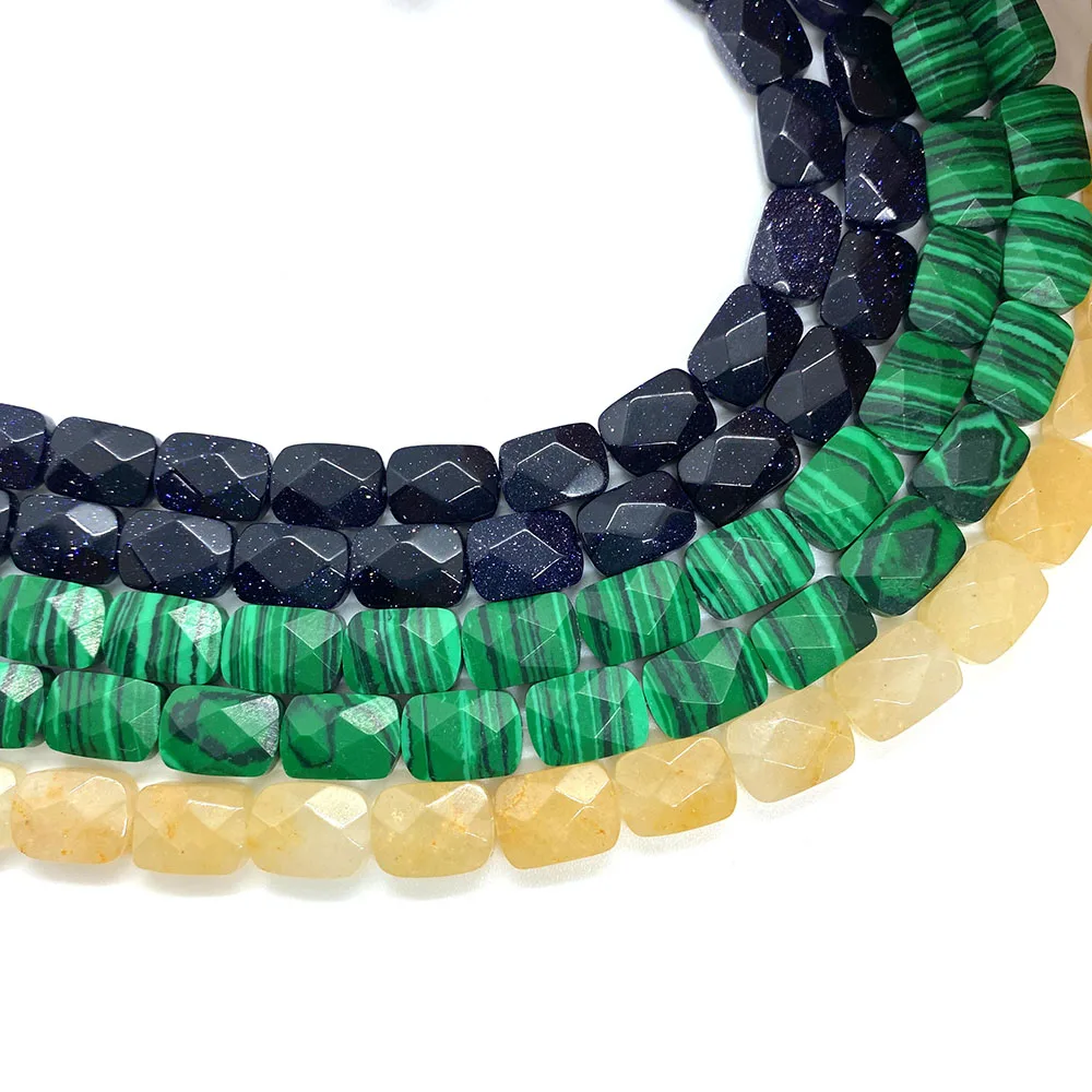 Rectangular Natural Stone Faceted Beads 8x11x5mm Agate Beads for DIY Jewelry Making, Bracelet, Necklace, Jewelry Accessories