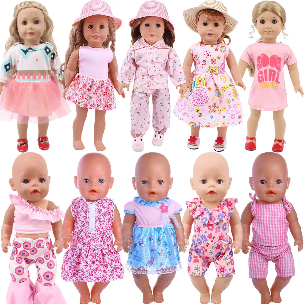 Doll Clothes 13Styles Of Dresses/Pajamas/Swimwear For 18Inch American Doll&43Cm New Born Baby Item,Baby Girl Clothes Accessories