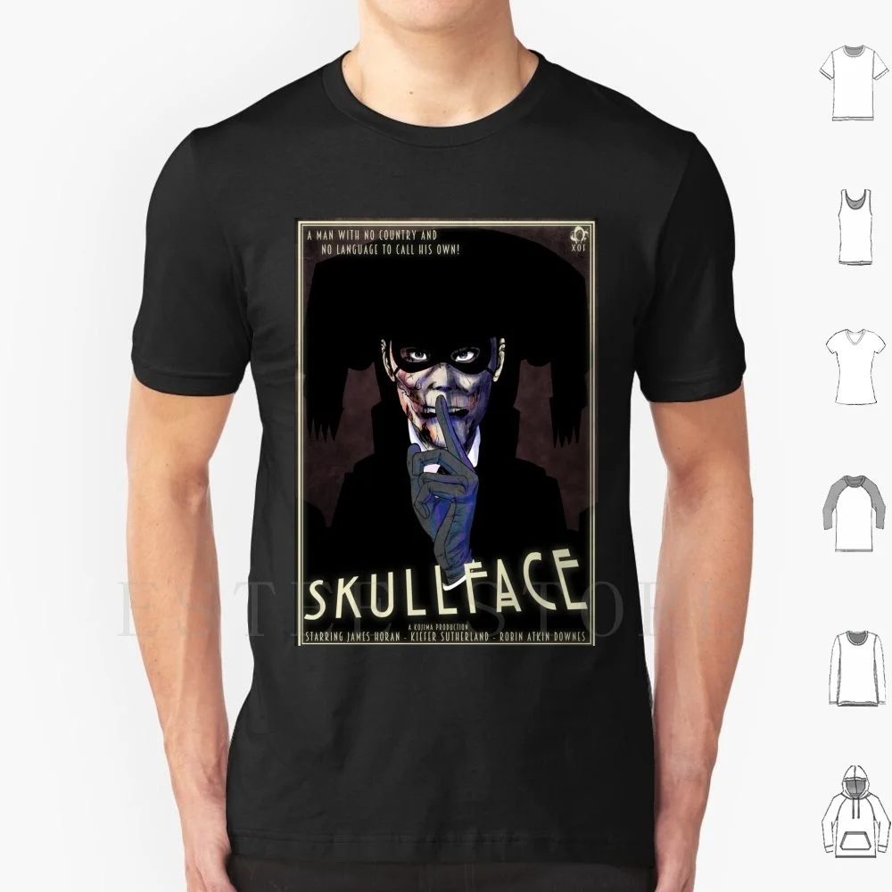 Футболка Skullface-The Man With No Face с принтом, хлопок, Skull Face, Skullface Man, No Metal Gear Solid 5, V, MGVS, Phantom Pain, XOF, Fox