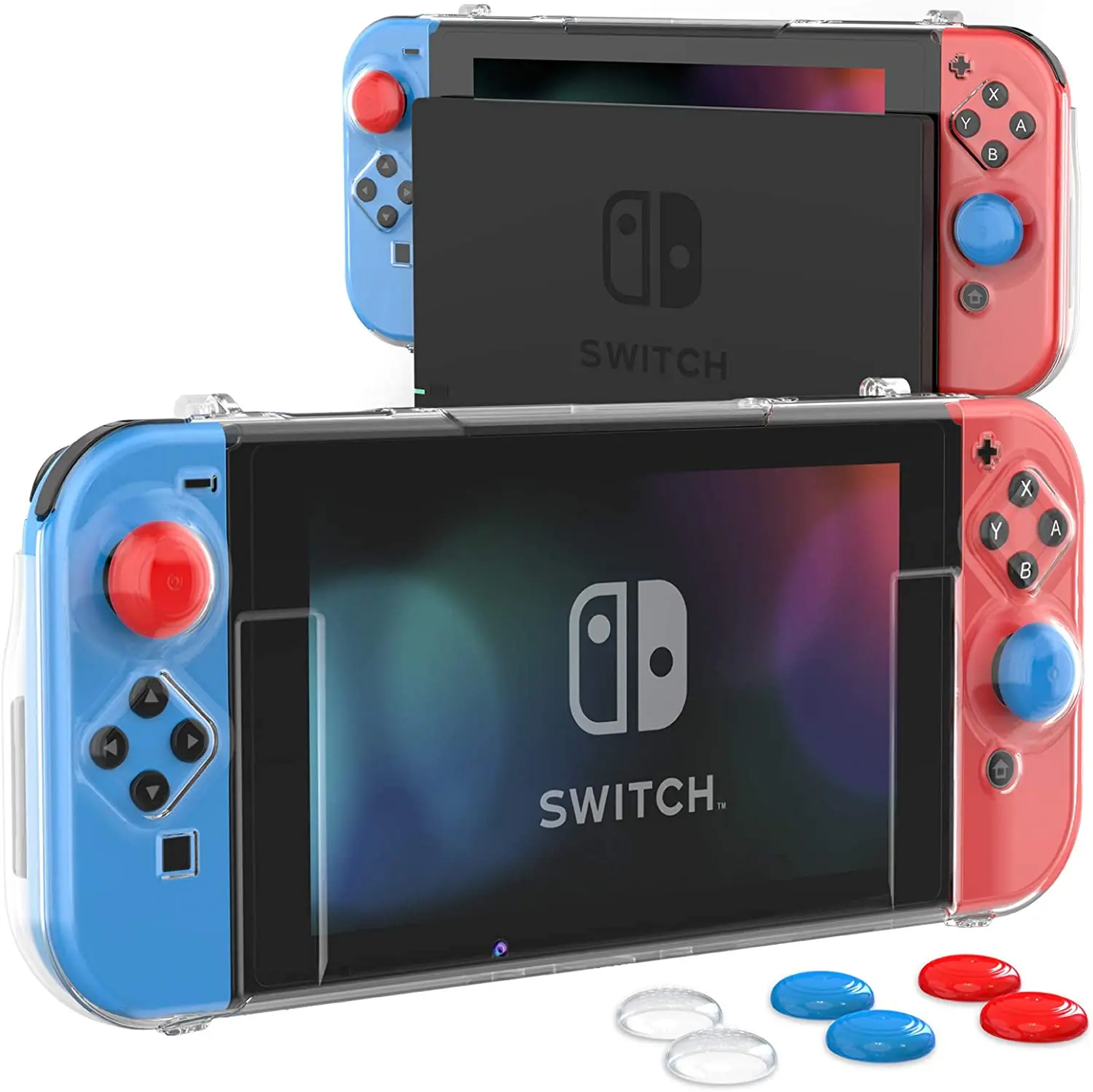 

Mooroer Case Compatible with Nintendo Switch Dockable Switch Cover Protective Case with Screen Protector and Thumb Stick Caps