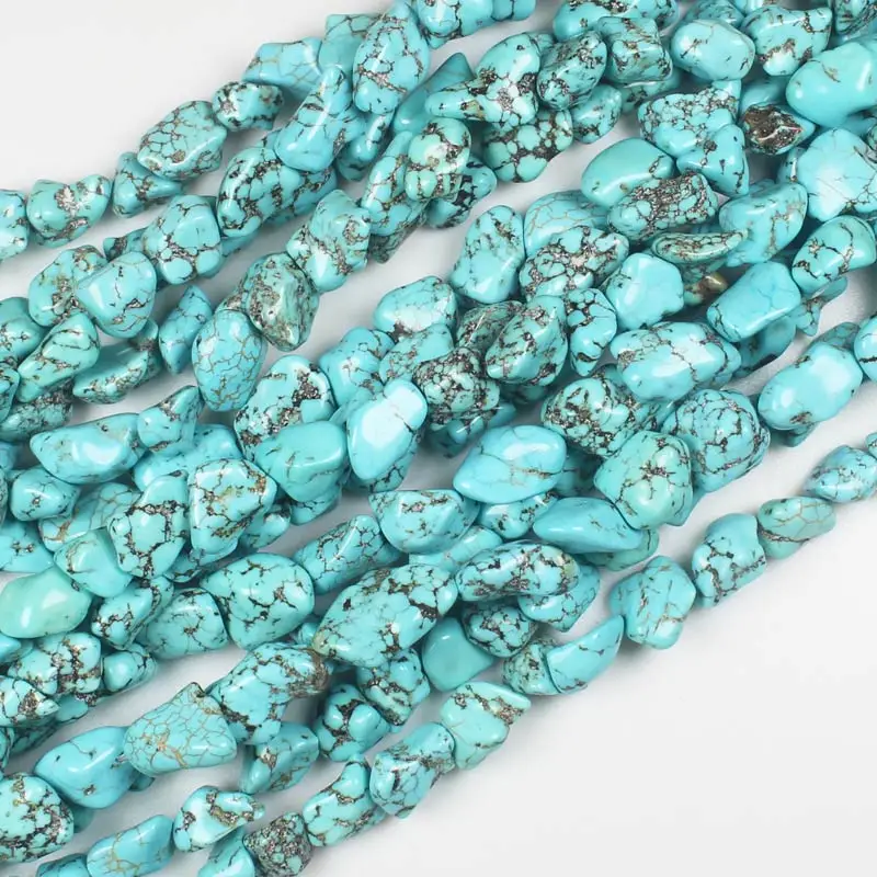 1 Strand Natural Turquoise Freeform Nuggets Green Turquoise Loose Beads