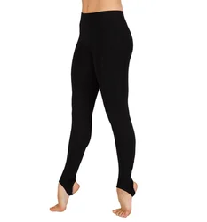 Speerise Dames Skinny Stijgbeugel Mid Yoga Legging Zwart Ballet Dansbroek Megging Spandex Nylon