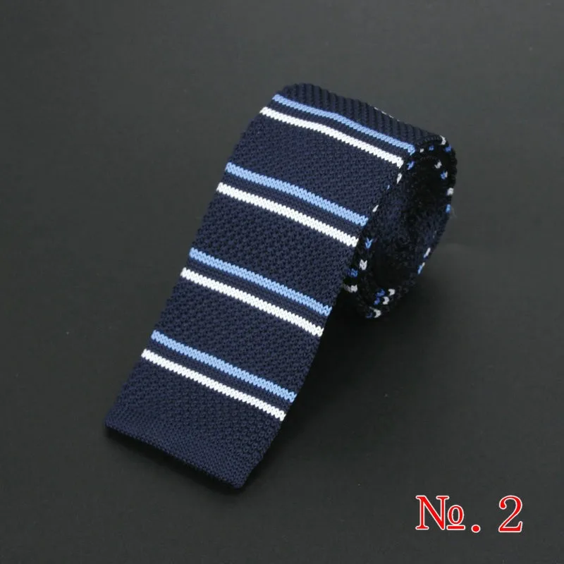 Fashion Men\'s Colourful Tie Knit Knitted Ties Necktie Striped Narrow Slim Skinny Woven Plain Cravate Narrow Vintage Neckties