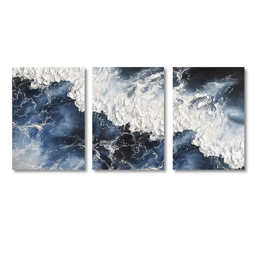 

Quality Artwork 3PCS Handmade Abstract Knife Oil Painting Art On Canvas Modern For Bedroom Unframed Kindergarten Wall Decor