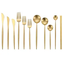Gold Cutlery Set with Forks and Spoons #2