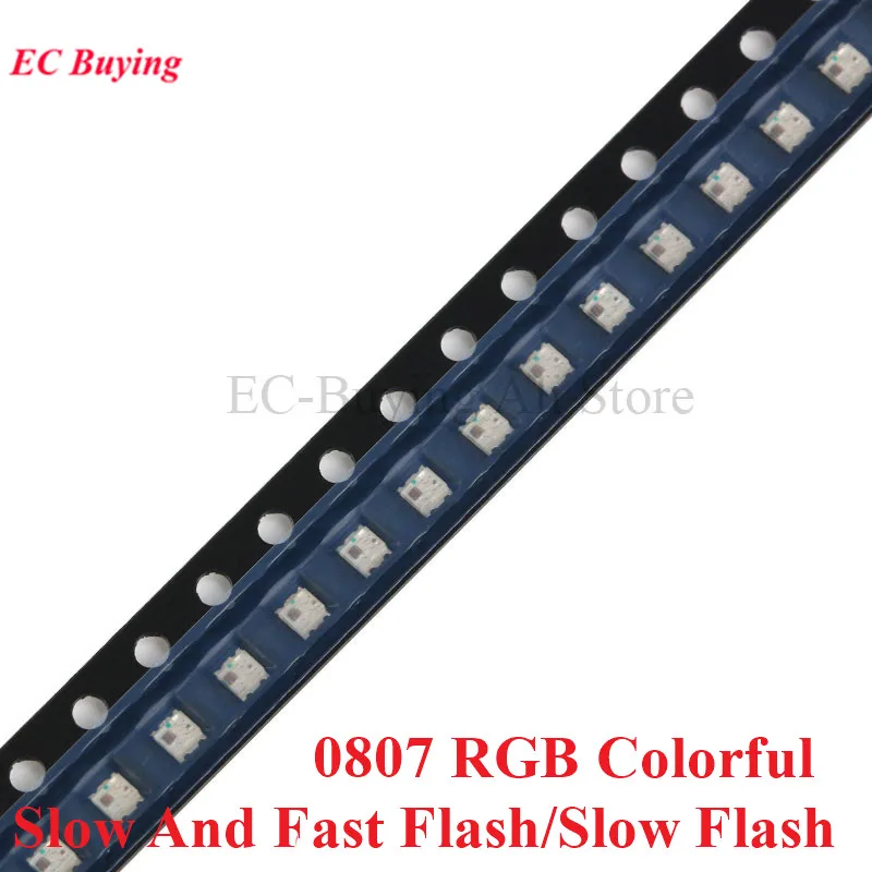100Pcs/5pcs Flashing LED SMD Diode 0805 RGB Diodo flash Alto Brilho Diod 0807 RGB Flash LED Color Fast Flash Slow Flash