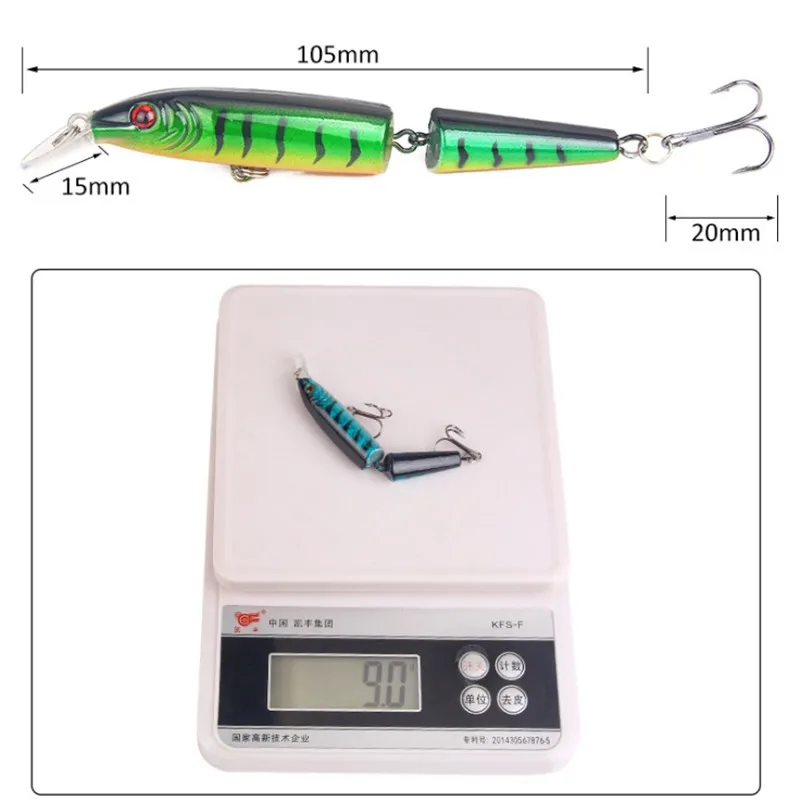 1PCS Multi Sections Wobblers Pike 10.5cm 9g Fishing Lures Isca Artificial Jointed Bait Crankbait Minnow For Fishing Carp Tackle