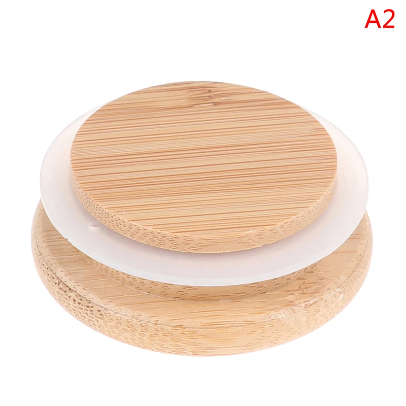 1pcs Bamboo Lids Reusable Jar Canning Caps Non Leakage Sealing Wooden Covers Drinking Jar Supplies