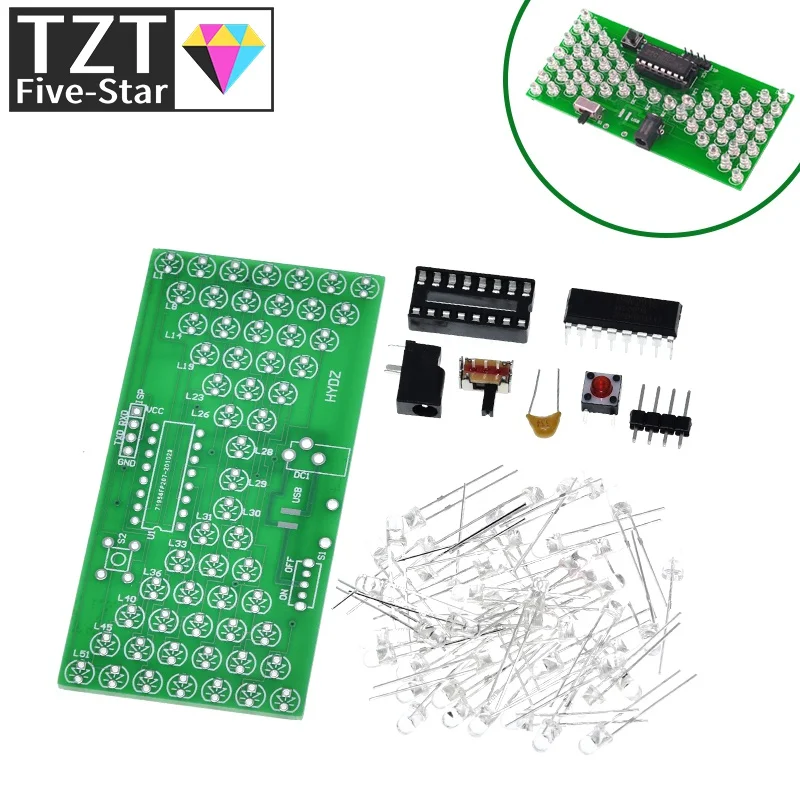 1/3PCS 5V Elektronisches Sanduhr-DIY-Set TZT Elektrische Produktionssets Präzise mit LED-Lampen Doppelschichtplatte 84*40mm – Detail 3