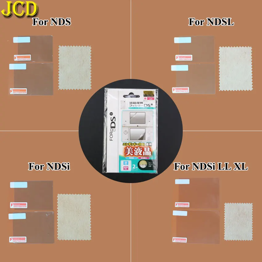 

JCD 10 Set LCD Screen Protective Film For Nintend DS NDS Lite NDSL DSi NDSi XL LL Top Bottom Clear Screen Protector Skin