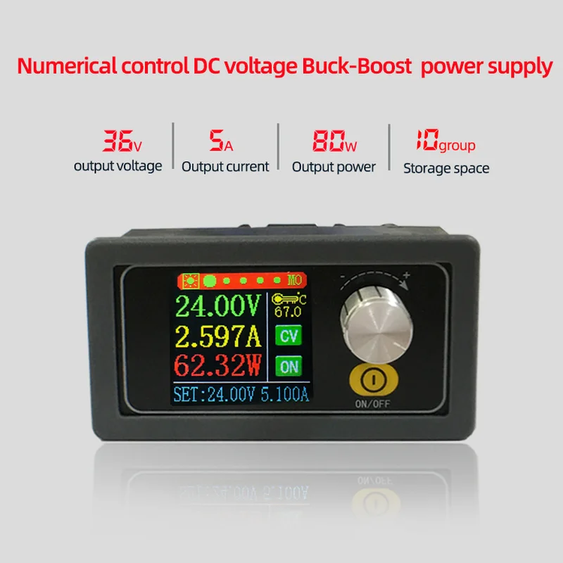 XYS3580 DC DC Buck Boost Converter CC CV 0.6-36V 5A Power Module Adjustable Regulated Laboratory Power Supply Variable