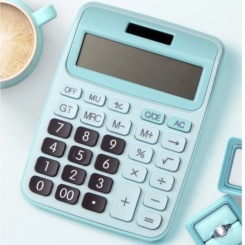 12Digit Desk Calculator Large Buttons Financial Business Accounting Tool Battery And Solar Power School Office Small Supplies