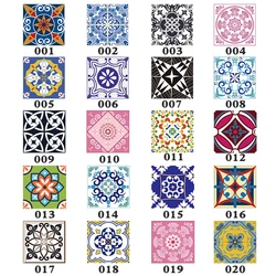 Bohemian Style Colorful Tiles Wall Sticker Home Decor Bathroom Kitchen Waist Line Wall Decals Waterproof PVC DIY Floor Diagonal