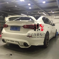 For Infiniti Q50 Q50L Spoiler Carbon Fiber FRP Material Car Rear Wing Primer Color Rear Spoiler IMP 537S style 2014+UP