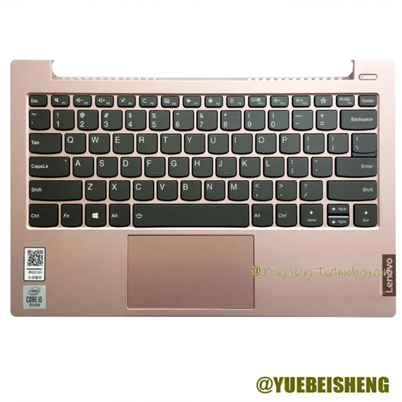 YUEBEISHENG           95%New/Org For Lenovo 2019 IML IdeaPad S340-13 Palmrest US Keyboard upper cover Touchpad Pink,100%tested