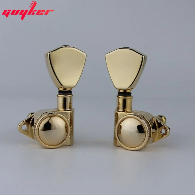 GUYKER 3R3L Tuners Guitar Models Rear lock string Electric Guitar Machine Heads Trapezium Button Gold