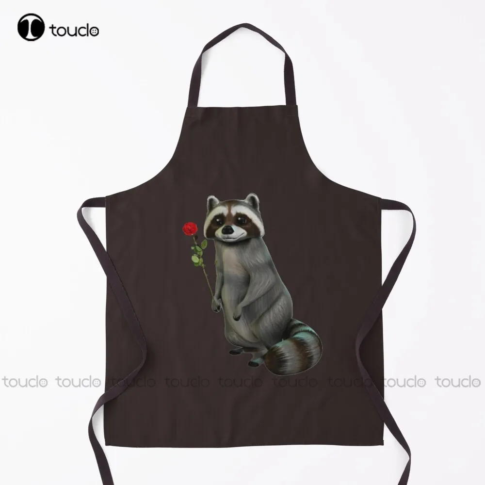 Lovely Raccoon Apron Cute Aprons  For Women Men Unisex Adult Garden Kitchen Household Cleaning Apron