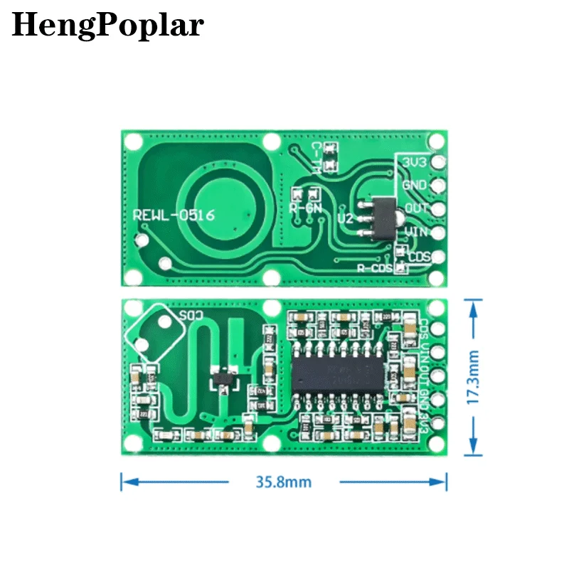 Módulo de sensor de radar de microondas de 5 unids/lote, interruptor de inducción de cuerpo humano, sensor inteligente