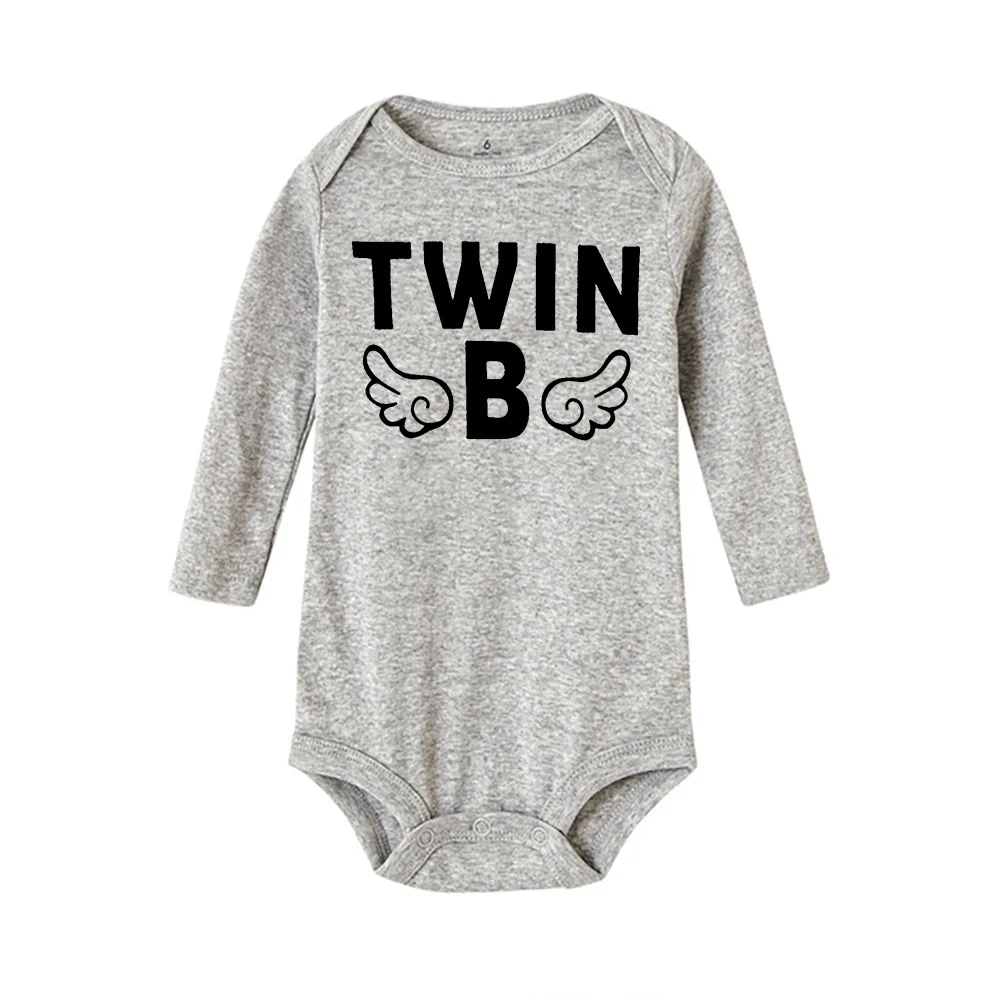 4 Color Newborn Baby Bodysuits Twin Brothers Sisters Long Sleeve Comfortable Infant Jumpsuits Boys Grils Crawling Clothes Winter