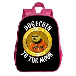 Dogecoin-mochila escolar unisex, morral escolar de dibujos animados para chico, mochila de viaje para guardería