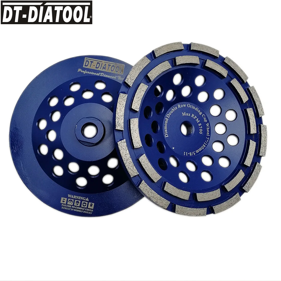DT-DIATOOL 2 個/pk 5/8-11 スレッド Dia180mm/7 インチダイヤモンド複列カップホイールコンクリートハード石御影石大理石