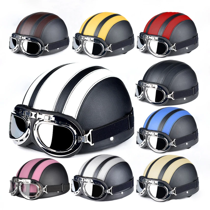 Motorcycle Helmet Half Face ABS Motorbike Helmet Electric Safety  Helmet Moto Casque for Women/Men Casco Moto