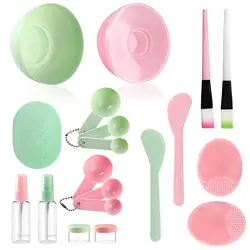 9Pcs/Set DIY Facial Mask Bowl Set Fiber Hair Facial Brush Facial Mask Spoon Scraper Facial Cleanser Packing Bottle Mask Tool