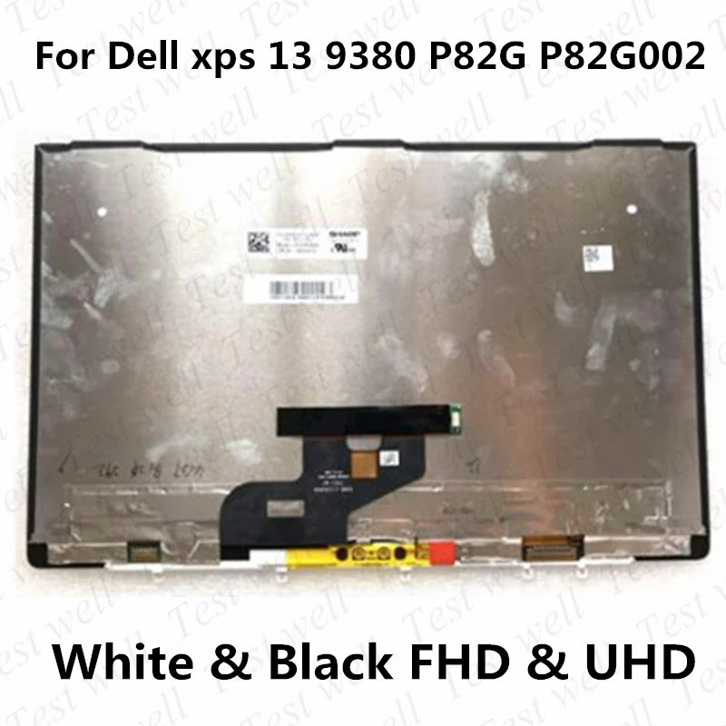 13.3'' replacement lcd for DELL XPS 13 9380 UHD FHD SCREEN ASSEMBLY touch display + FRAME white digitized LQ133D1JX31 08XDHY