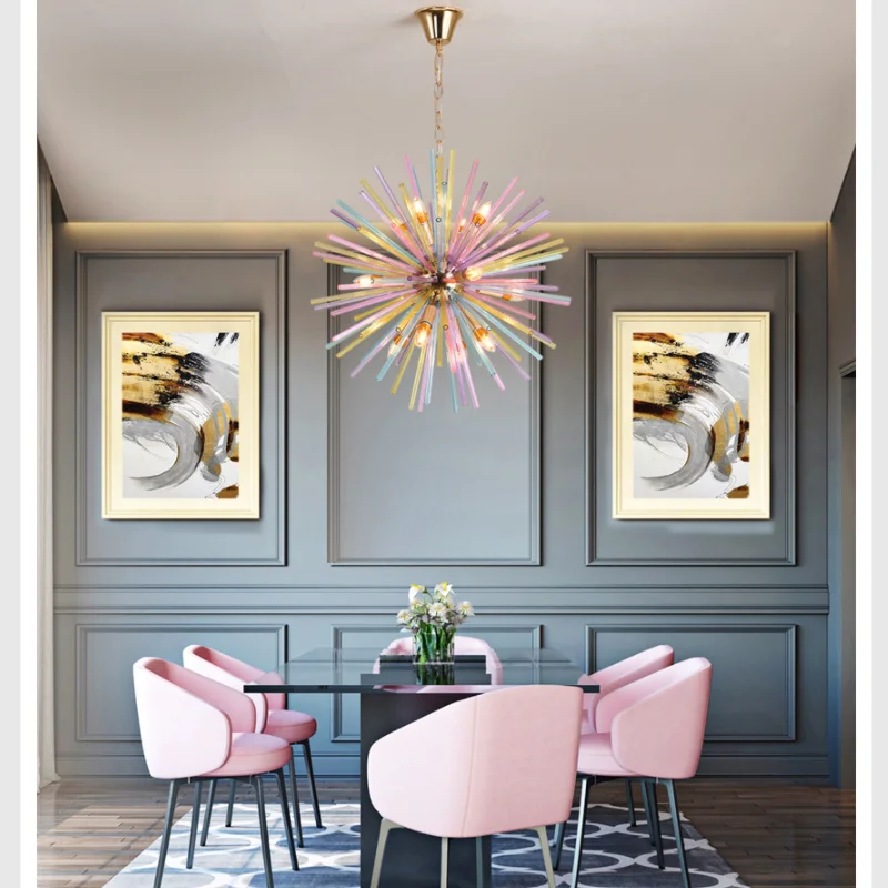 Decoration Restaurant Chandelier Lighting Nordic Bar Luxury LED Crystal Chandelier Modern Children's Room Clothing Store Color