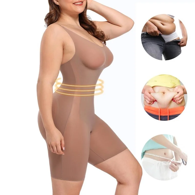 

Women Bodysuit Butt Lifter Shapewear Waist Trainer Body Shaper Strappy-Back Chest Enhancing Corrective Underwear Corset