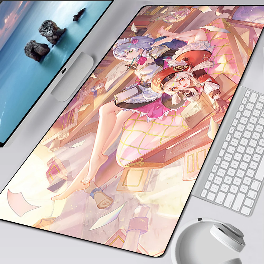 

Large Gaming Mouse Pad Computer Mousepad PC Gamer Mouse Mat Laptop Mausepad Genshin Impact Noelle Carpet Keyboard Mat Desk Pad