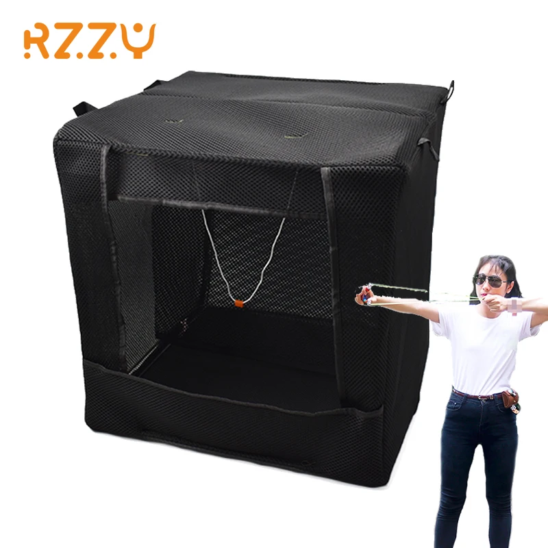 Portable Foldable Slingshot Ammo Target Box Black Full-silence Cloth Target Box for Outdoor Shooting Practice Tool