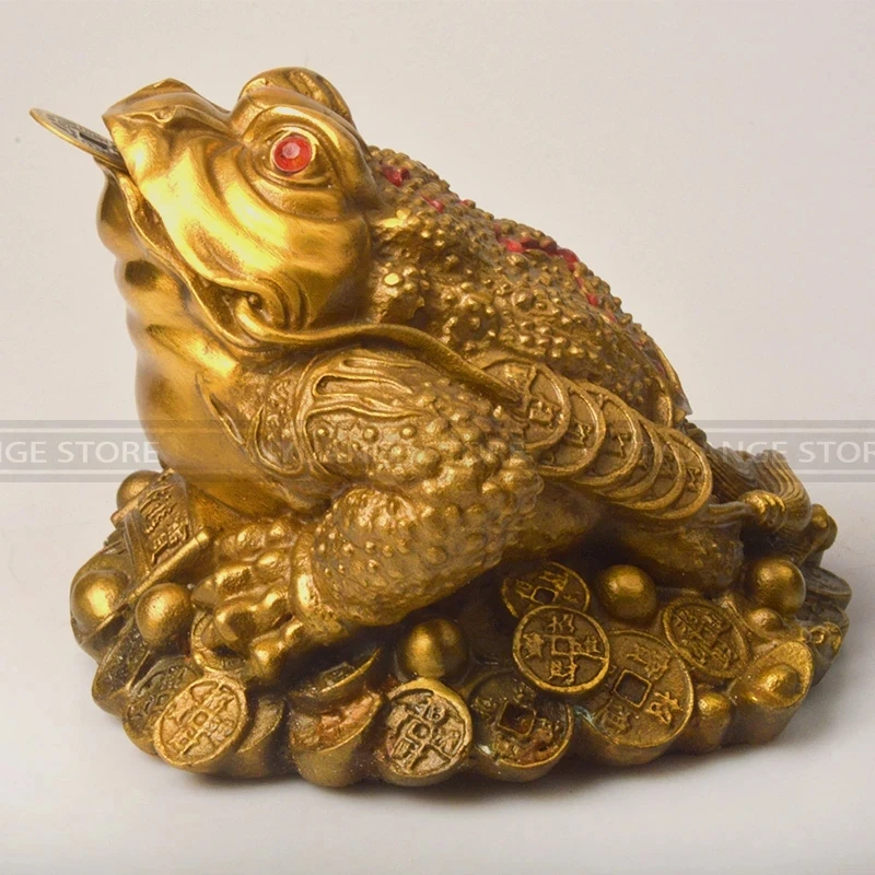 

Chinese Feng Shui Three Legged Money for Frog Fortune Brass Toad Chinese Coin Metal Craft Home Decor Gift