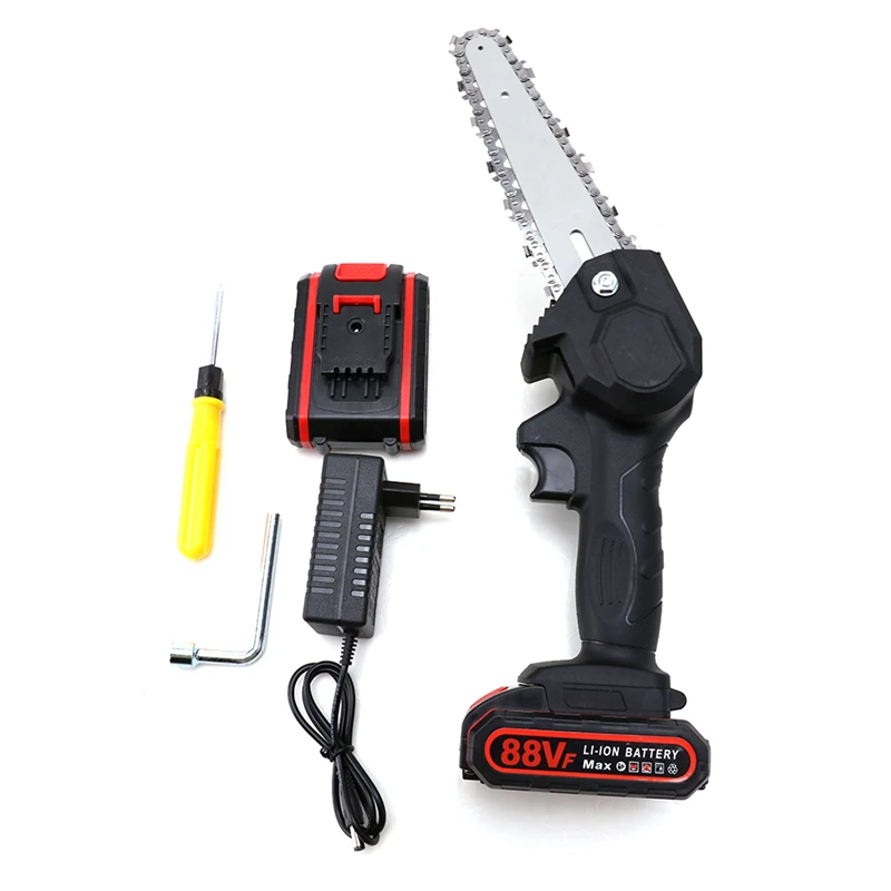 6 Inch 1200W Wireless Electric Chainsaw Mini Pruning Electric Saw 20000mAh Lithium Battery Rechargeable Woodworking Garden Tool