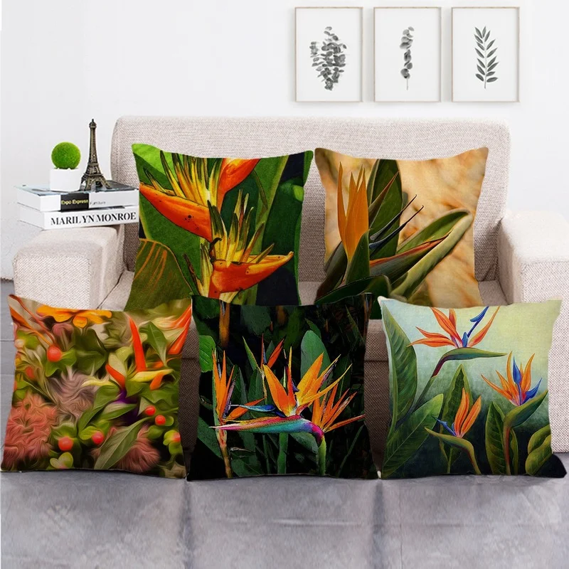 

Plant tree leaf pillowcase Flower cushion cover Luxury Home Sofa Cushion Cover Linen sofa cushions pillow covers 45x45cm