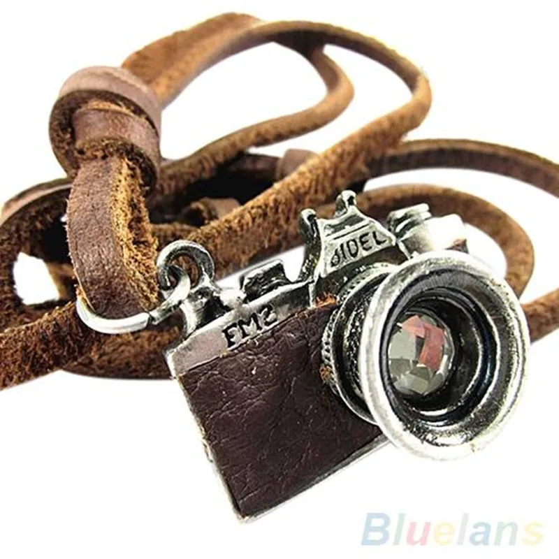 BLUELANS Women Men Camera Pendant Necklace Rock Punk Faux Leather chain choker Necklace Birthday fashion jewelry Gift 2019