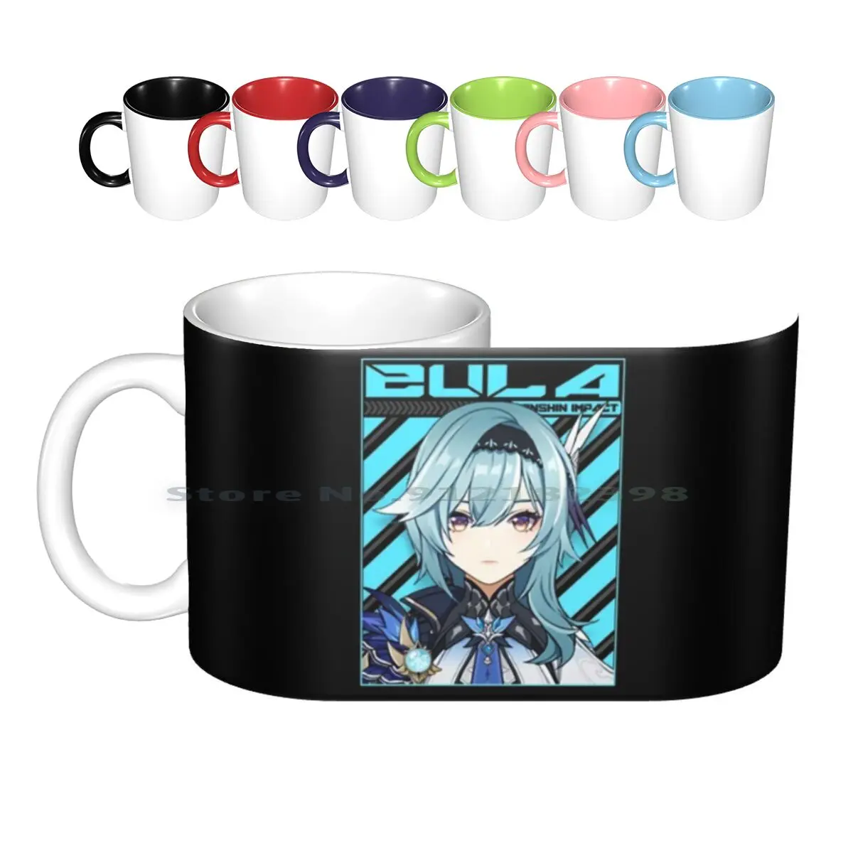 Genshin Impact Eula Potrait Ceramic Mugs Coffee Cups Milk Tea Mug Genshin Impact Genshin Impact Genshin Eula Zhong Li Cyro Eula