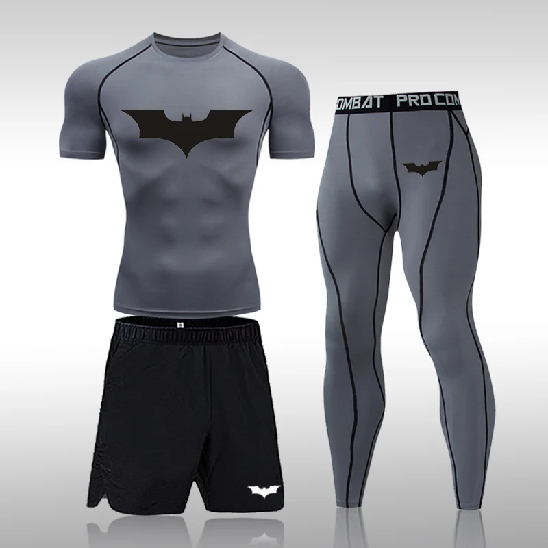 Men's Running Sports Suit MMA Rashgard Male Quick Drying Sportswear Compression Clothing Fitness Training Kit Thermal Underwear