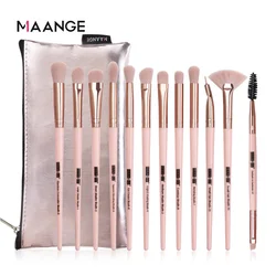 MAANGE Pro 6/12pcs Eye Makeup Brushes Set With Cosmestic Bag Rose Gold Make Up Brush Eyeshadow Blending Make Up Brush Maquiagem