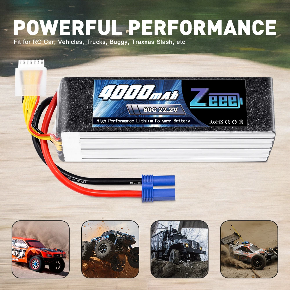 1/2szt Zeee 6S Lipo FPV Drone Battery 22.2V 60C 4000mAh z wtyczką EC5 do RC Racing Hobby Airplane Helicopter RC Model Parts