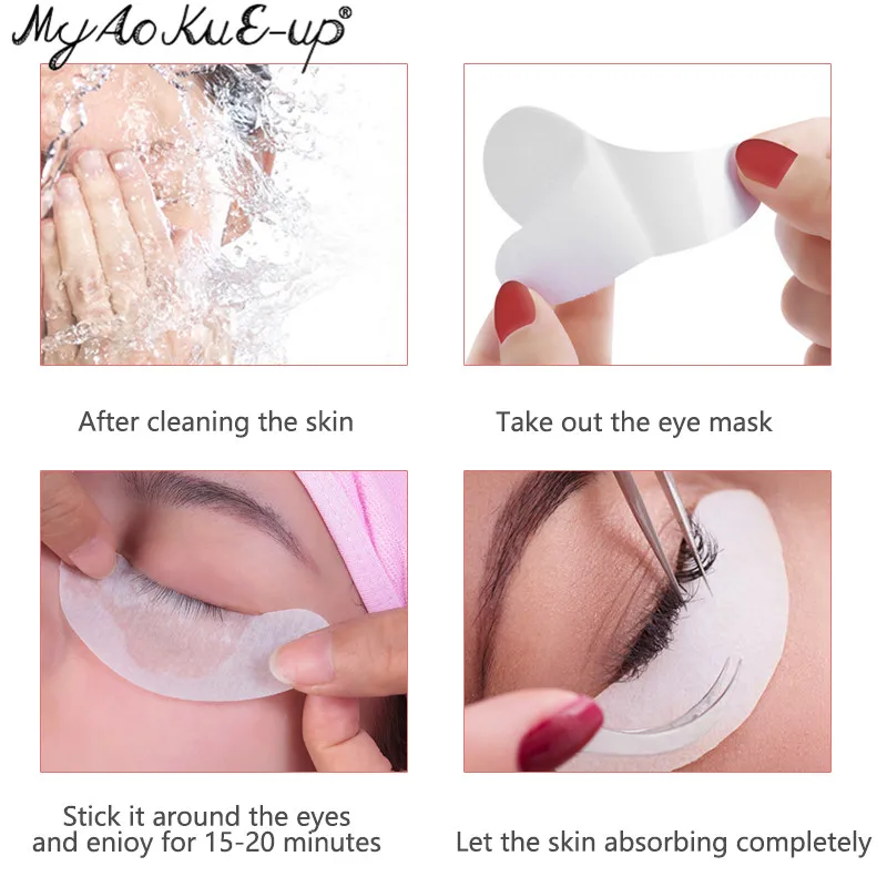 50 Pairs Eyelash Extension Patch Hydrogel Eye Pad Gel Paper Sticker Under Eye Pads Lash Patches Makeup Tool Beauty Supplies