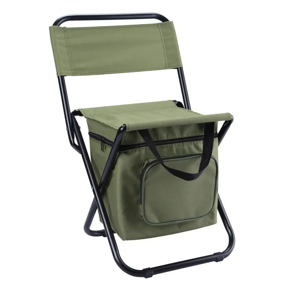 3-in-1 Folding Chair Portable Camping Picnic Beach Chair w/Backrest Stainless Steel Convenient Flexible Minimalist Hiking Seat